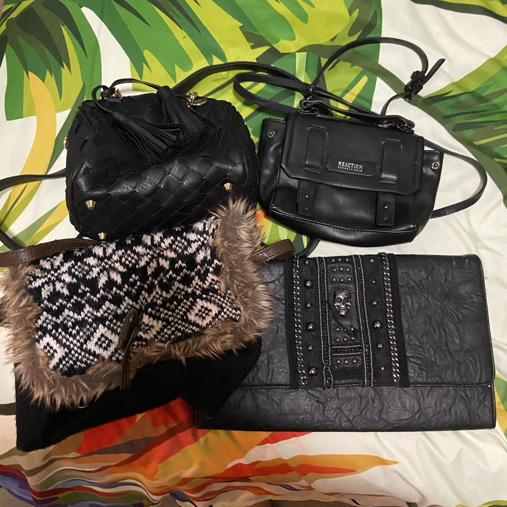 Set of 4 small pre-loved purses